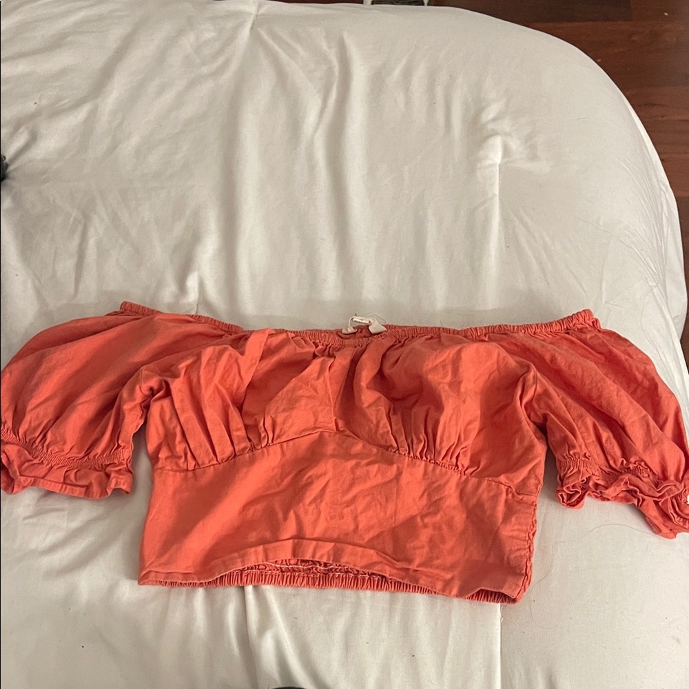 Women's Off-Shoulder Orange Top